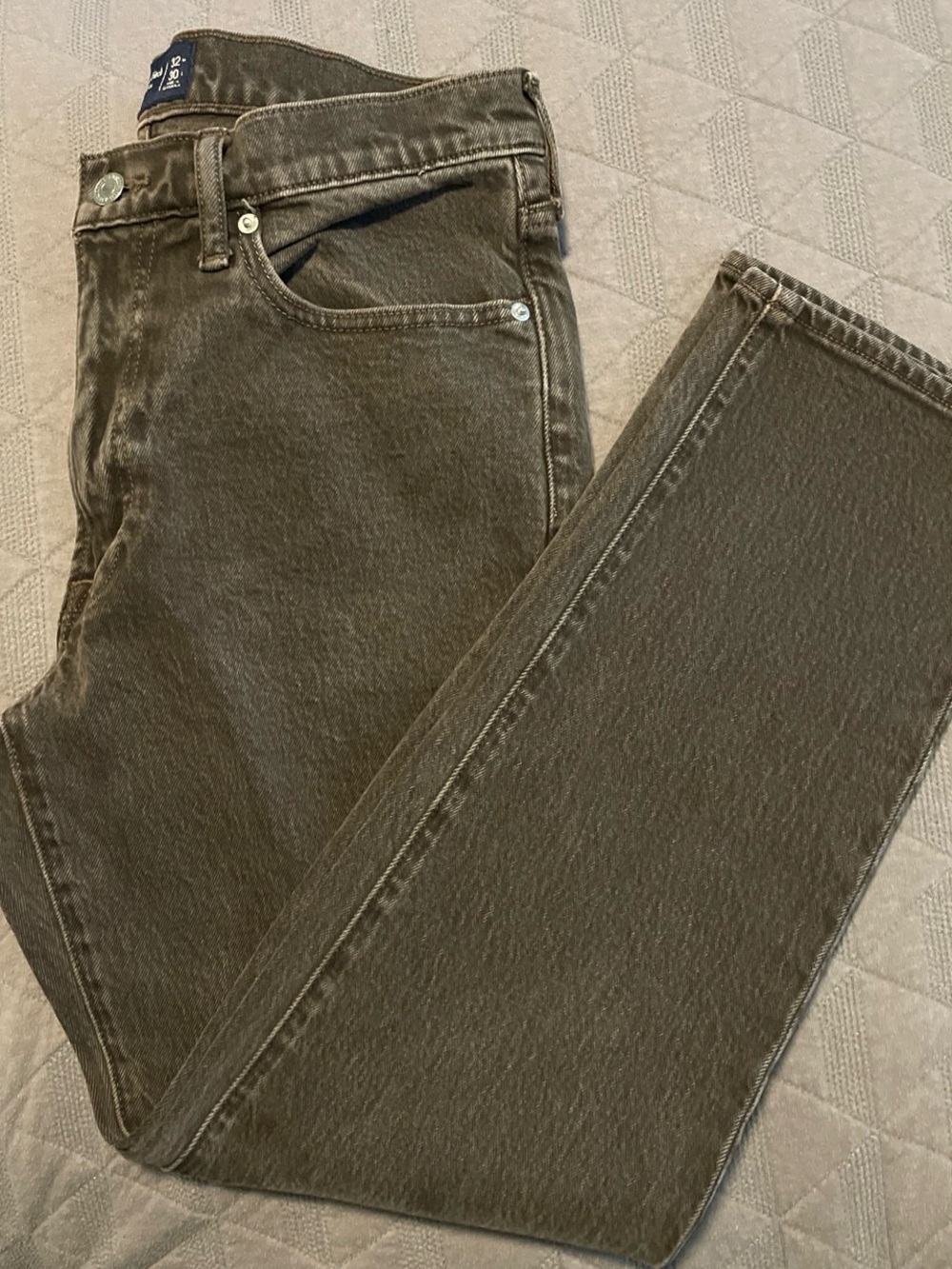 Abercrombie & Fitch Men's Straight Jeans in Olive Green